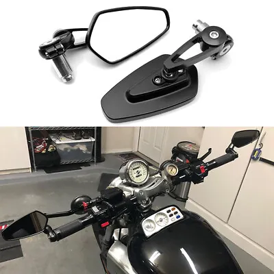 Motorcycle 7/8  Bar End Rearview Side Mirrors For Yamaha V-Max VMX 1200 FZ MT R6 • $27.68