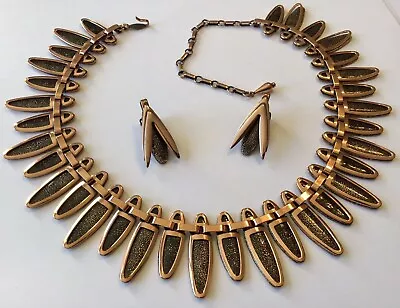 Vintage Matisse Mid Century Copper & Enamel Necklace And Earrings • $129