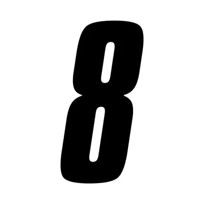 6 Inch Tall Black Race Number 8 Racing Numbers Decals Racing Atv Motocross Dirt • $1.10