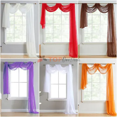 £7.99 • Buy Voile Scarves 300cm Lengths ~ Net Curtains Swags & Scarf Voile Panel