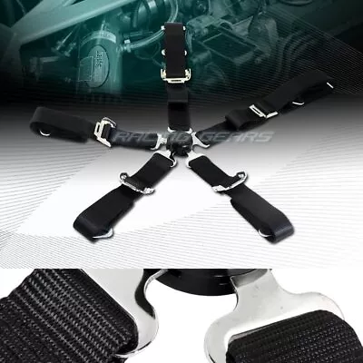 JDM 2  Black Durable Nylon 5-Point Cam Lock Safety Harness Seat Belt Universal 3 • $37