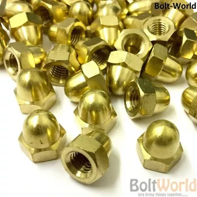 Solid Brass Hexagon Dome Nuts Metric Bolts & Screws M3 M4 M5 M6 M8 M10 M12 M16 • £75.82