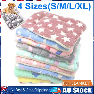 ❤Warm Pet Mat Paw Print Cat Dog Puppy Fleece Soft Fluffy Blanket Bed Cushion AU❤ • $25.95