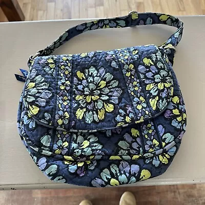 Vera Bradley Indigo Pop Whitney Handbag Shoulder Bag Purse Blue Floral 4 Pockets • $14.24