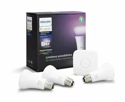 $175 • Buy Philips Hue White And Colour Ambiance Smart Bulb Starter Kit - Edison Screw E27