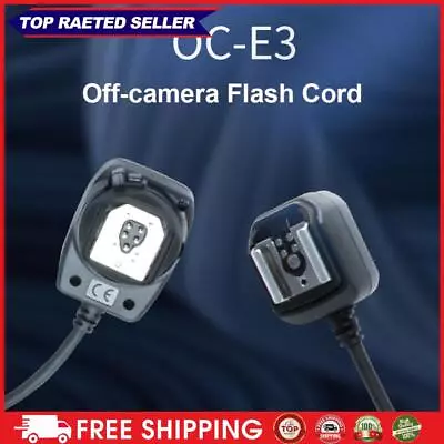 OC-E3 Off Camera Flash Cable Hot Shoe Cord Sync Remote Focus Cable For Canon ♪ • £15.71