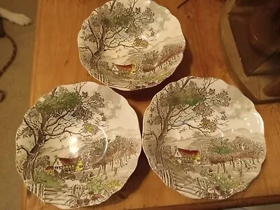 Set Of 3 J & G Meakin  Welcome Home  5 1/4  Berry Bowls Staffordshire England • $30