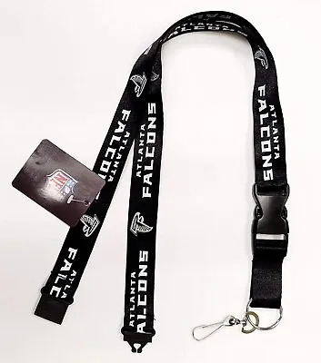 Atlanta Falcons Blackout Design Lanyard 2-Sided Breakaway Clip Keychain Football • $13.86