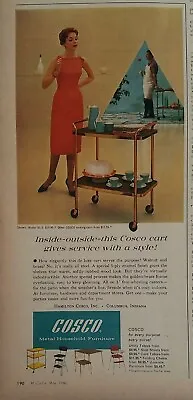 $9.99 • Buy 1960 Cosco Model 83-G Serving Cart Vintage Mid-century Furniture Ad