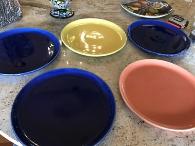 $47.20 • Buy Set Of Five Colorful Vintage California China Pottery 11” Dinner Plates