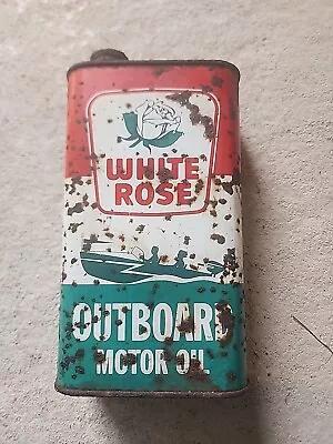 White Rose Outboard Motor Oil One Imperial Quart Can (Empty)rusty. L@@k. • $15