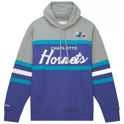 Authentic Mitchell & Ness Charlotte Hornets Embroidered HWC Retro Hoodie - 3XL • $59.99