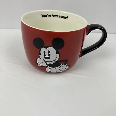 $9.99 • Buy 2018 Disney Mickey Mouse Coffee Mug Cup  You're Awesome!  Red 12oz Porcelain 