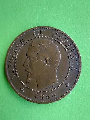 France 10 Centimes 1855 Bb High Grade • £0.99