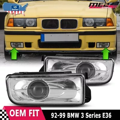 For 92-98 BMW E36 M3 Factory Replacement Projector Fog Lights Clear Bumper Lamp • $46.99