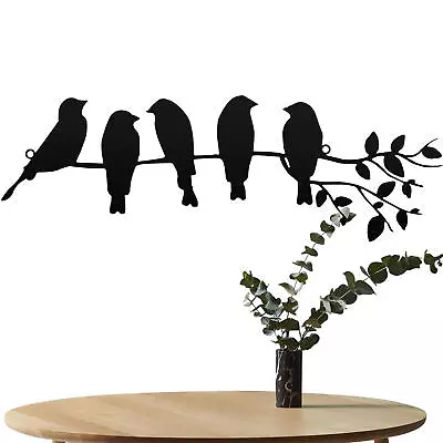 Metal Bird Wall Decor Art Black Birds On The Branch Wall Decor Home Garden Decor • $21.51