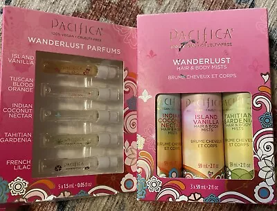 Pacifica Wanderlust 5 Mini Perfumes 0.05 Oz + 3 Pack Hair Body Mists 2 Oz LOT • $30