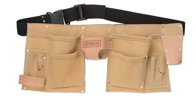 Irwin 10 Pocket Construction Tool Belt Leather Tape Measure Holder - TREI4994 • $86.95