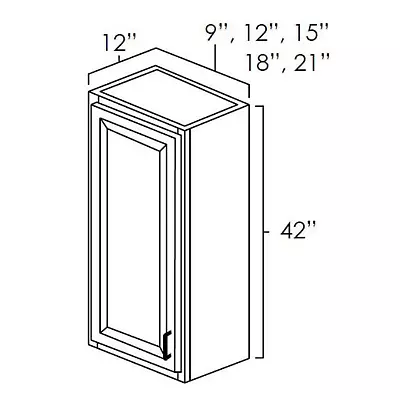 Kitchen Cabinet Aspen White Shaker 9x42 Single Door Wall 3 Shelves (ASP-W0942) • $234.94