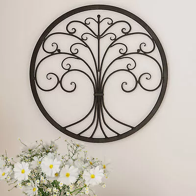Wall Decor Iron Metal Tree Of Life Modern Wall Sculpture Art 18 Inches • $22.99