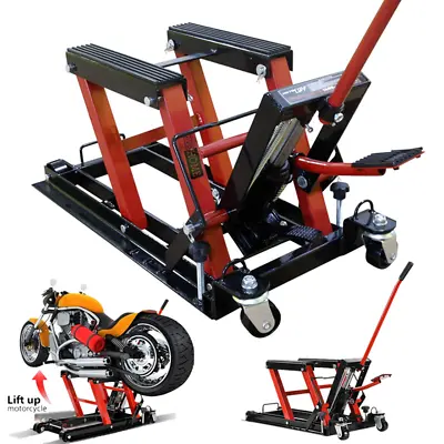 Steel Hydraulic Motorcycle ATV Lift Jack Hoist Stand 1500 Lbs Dirt Street Bike • $119.99