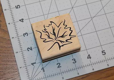 Large MAPLE Leaf Leaves Stamp Wood Mounted Craft EUC Woods Cabin FALL Seasons • $9.99