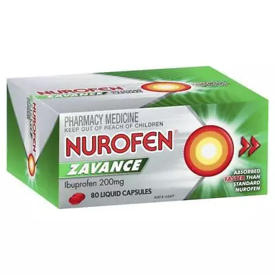 $38.95 • Buy Nurofen Zavance Fast Pain Relief Absorbed Faster 200mg 80 Liquid Capsules