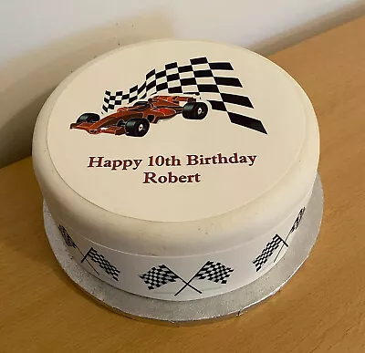 F1 Formula One Racing Car Pre-cut Edible Icing Cake Topper Or Ribbon 03 • £5.45