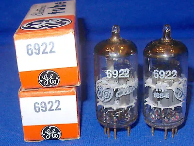 NOS NIB Matched Pair Mullard 6922 / E88CC Tubes Branded For GE #1 • $164.99