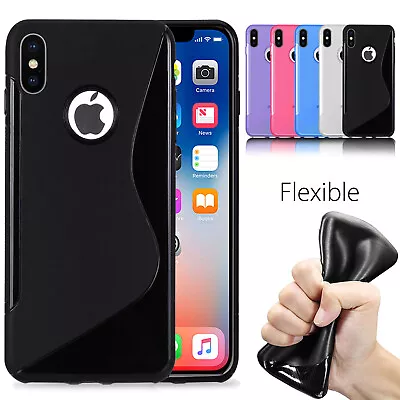 Case For IPhone X XR XS Max 7 8 Plus 6s SE Shockproof Silicone Phone Cover • £2.99