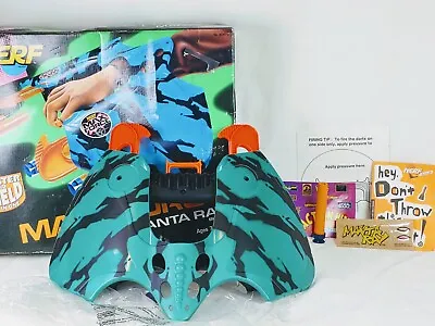 NERF Max Force Manta Ray Blaster With Stickers Papers Box Damaged 1995 - Read • $278.89
