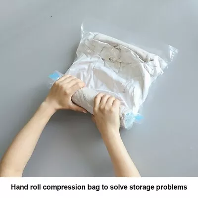 £9.99 • Buy 4 X Roll Up Compression Vacuum Storage Space Saving Bags Travel Home Luggage Bag