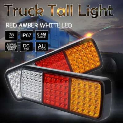$31.49 • Buy 2PCS 75 LED Tail Lights Stop Indicator Reverse Lamp Trailer Truck Ute Light 12V