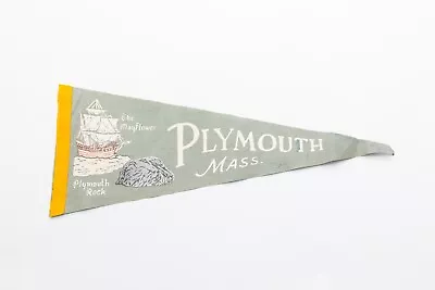 Vintage Plymouth Massachusetts Souvenir Felt Pennant 17  • $9.49