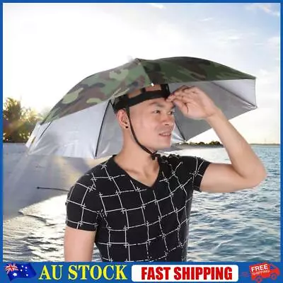 Umbrella Hat Foldable Sun Shade Waterproof Camping Headwear Cap(Army Green) • $9.99