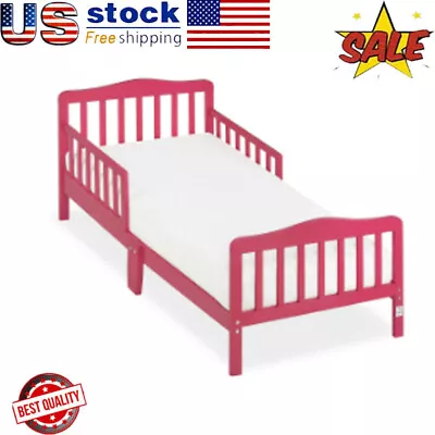 Toddler Bed Furniture W/ Safety Rails Frame Kids Girls Bedroom • $113.13