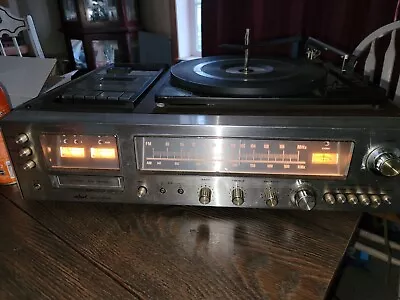 Vintage AM/FM Stereo Eight Track Cassette Record Turntable Shark Model S-600 • $99