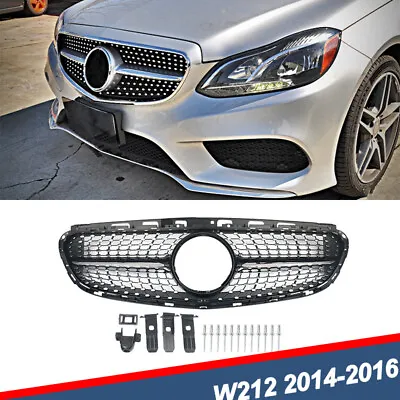 Diamond Style Grille Front Bumper Grill For Mercedes-Benz W212 E-Class 2014-2016 • $84.99