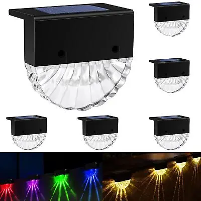 Waterproof Solar Powered Fence Lights Set Of 6 LED Colour Changing Deck Lights • £17.99