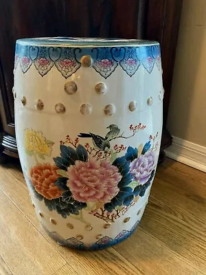 $125 • Buy 18   Vintage Porcelain Barrel Shaped Asian Garden Seat~Birds/Flowers~NO SHIPPING