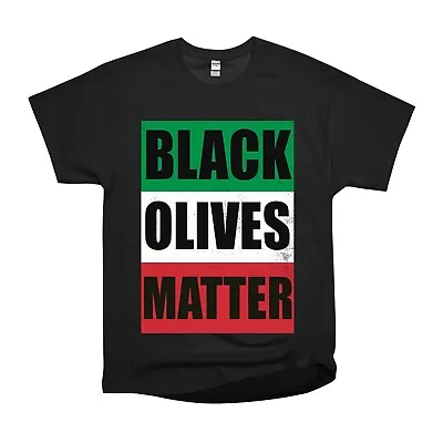 NWT Italian Flag Food Black Olives Matter Unisex T-Shirt • $19.99