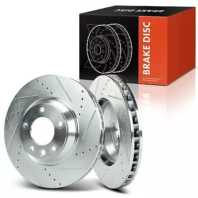 2x Front Side Drilled Brake Rotor For Audi Q7 Volkswagen Touareg Porsche Cayenne • $133.59