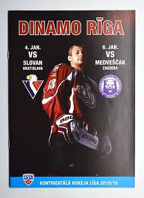 2016-Jan-4/6 KHL Dinamo Riga Vs Slovan Medvescak Hockey Programme • $4.99