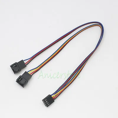 PC Cooling Fan 4 Pin To 2x 4pin/3pin PWM Convert Connector Extension Cable 300mm • $7.55