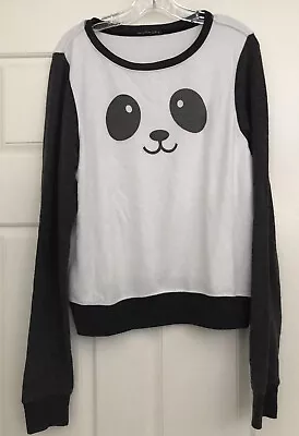 Wildfox Baggy Beach Jumper BBJ Sweater Panda Face Black White • £20.09