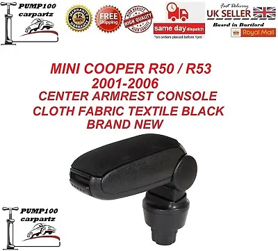 For Mini Cooper R50 / R53 Center  Armrest Console Cloth Fabric Textile Black New • £41.95