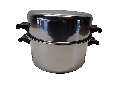 NICE ~ Vtg Saladmaster ~ 6 Qt Stainless Steel Stock Pot Dutch Oven ~ W Dome Lid • $58.88