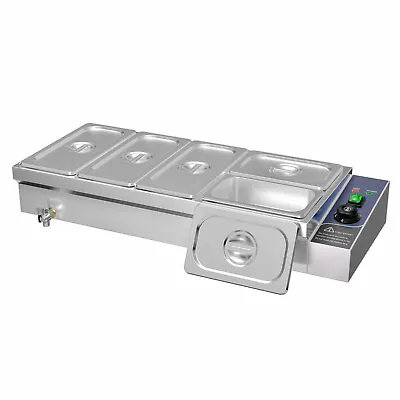 Bain Marie Electric Food Warmer Stainless Steel Buffet 5 Pans Commercial 1500W • £155