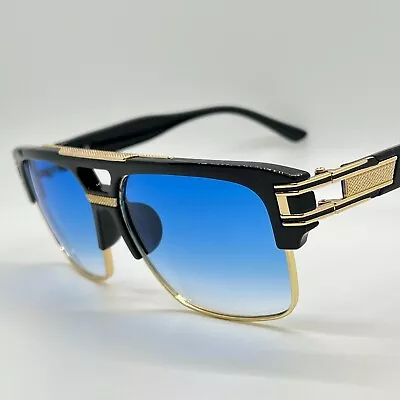 Men Sunglasses Fashion  Square Gold Clear Lens Retro Hip Hop Rapper Shades 2024 • $13.99