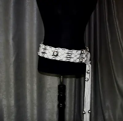 Elvis Style Concho Belt Handmade Macrame Tassel Belt With Silver Conchoes Unisex • $105